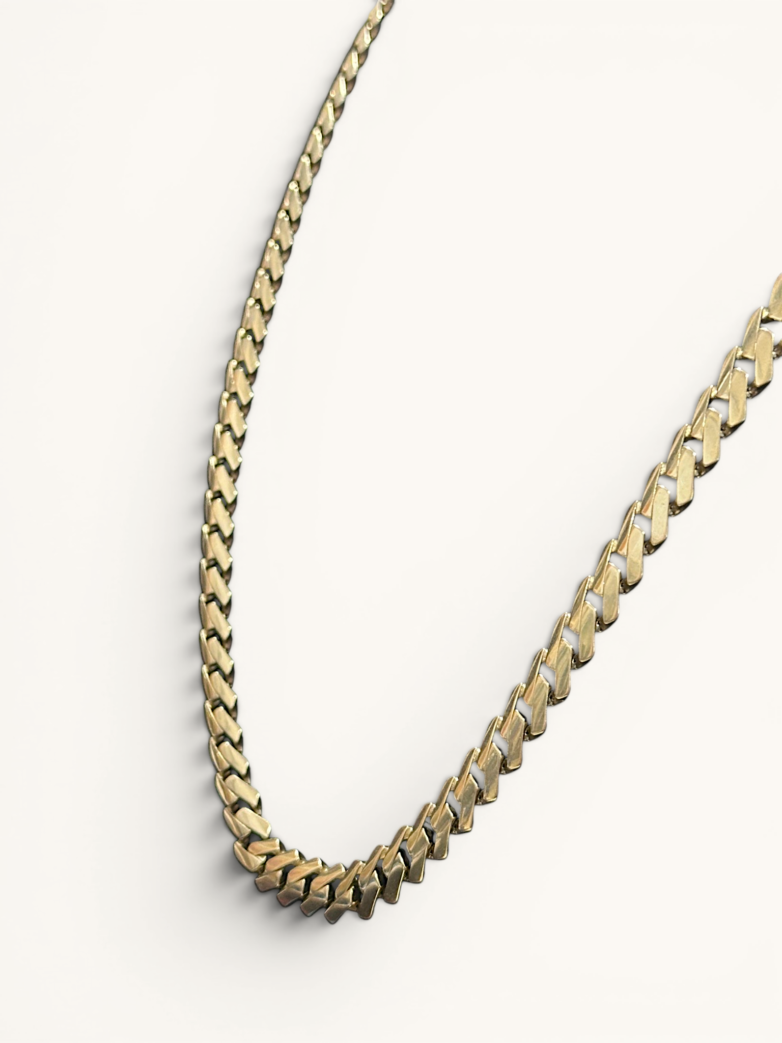 Monaco Chain Edge 10K Gold Diamond Accent Cuban Link Necklace 4