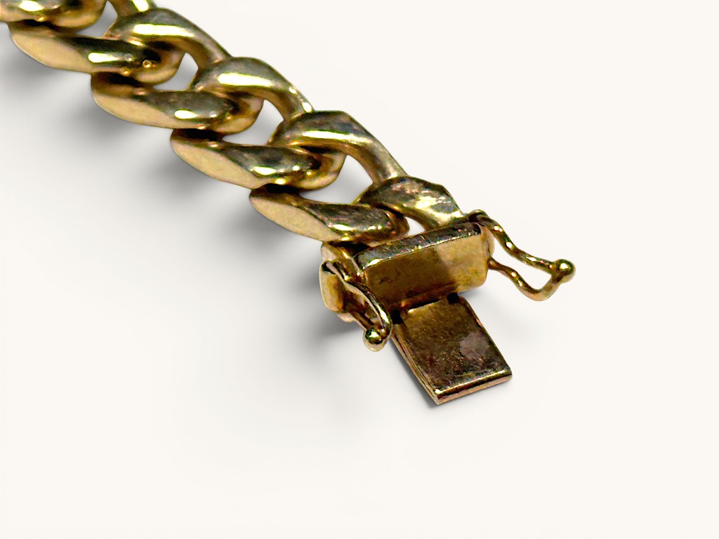 Vintage 14K Gold Men's 8mm Cuban Link Bracelet 4