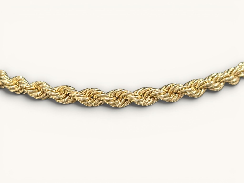 Vintage 14K Gold 7.5mm Infinity Rope Chain Necklace 5