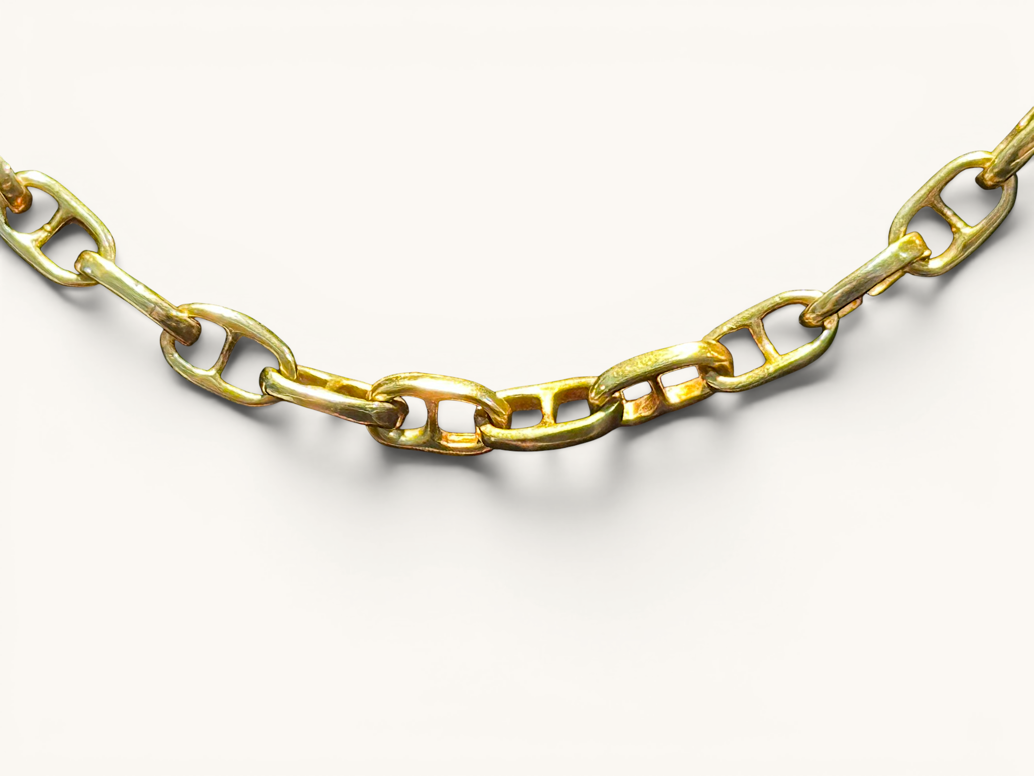 Vintage Italian 18K Gold Anchor Link Infinity Chain Necklace 5