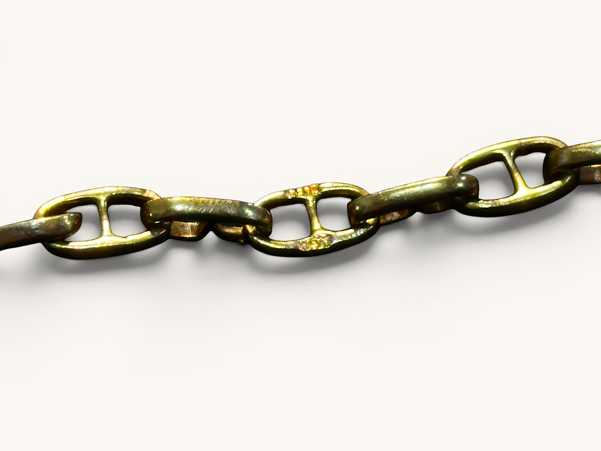 Vintage Italian 18K Gold Anchor Link Infinity Chain Necklace 6