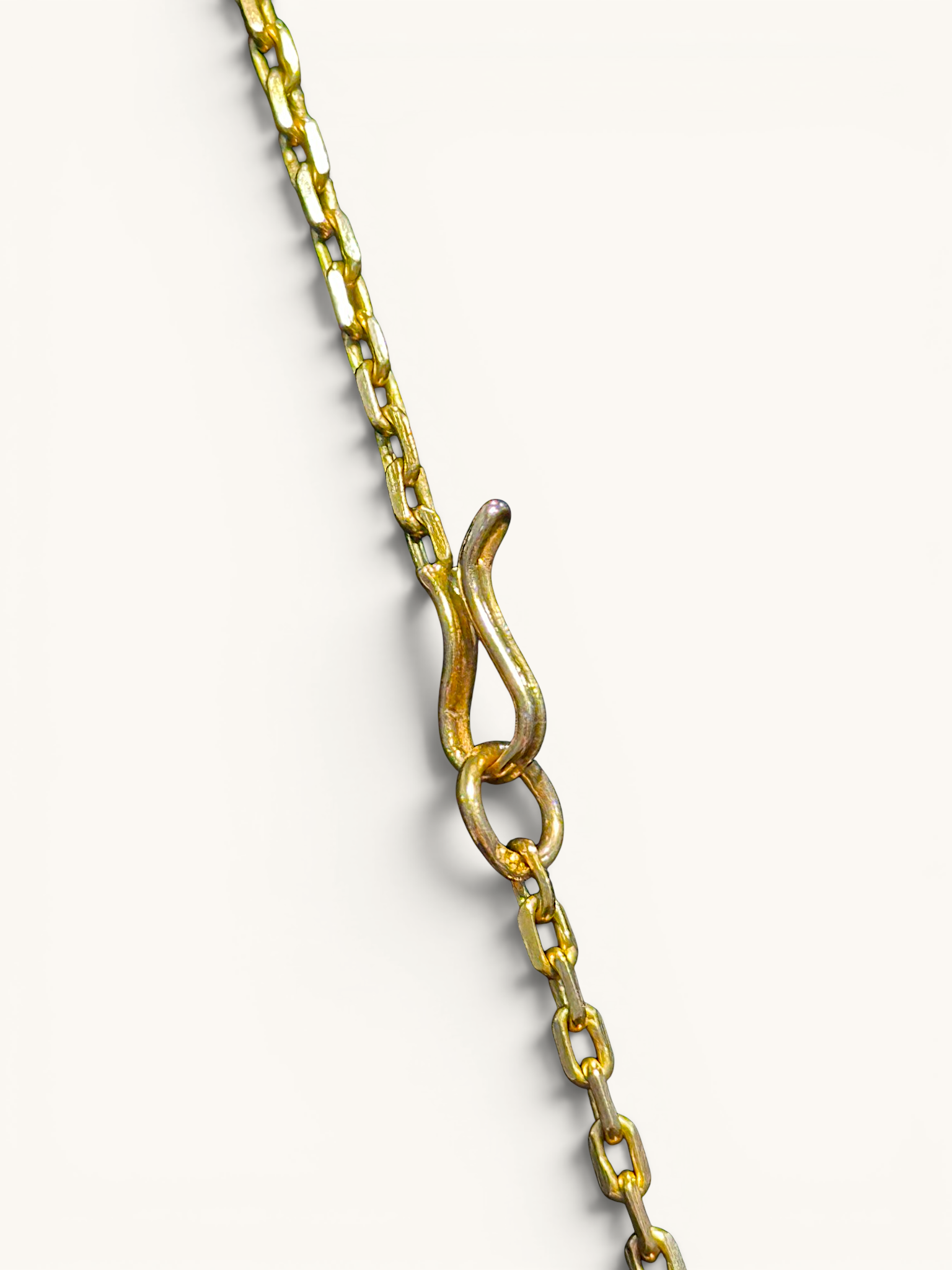 18K Gold Rectangular Anchor Link Chain Necklace 3