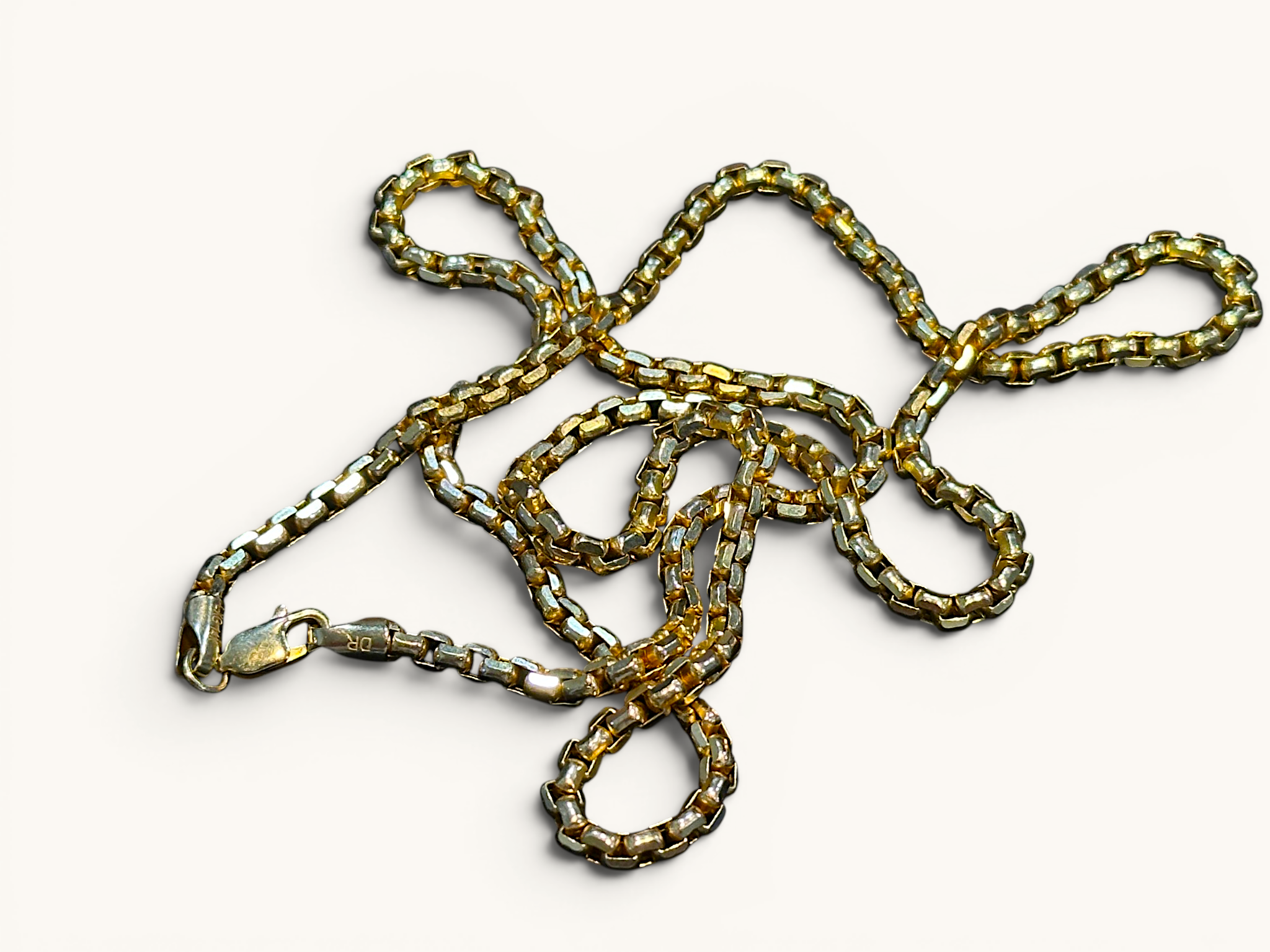 14K Gold Round Box Link Chain Necklace 5