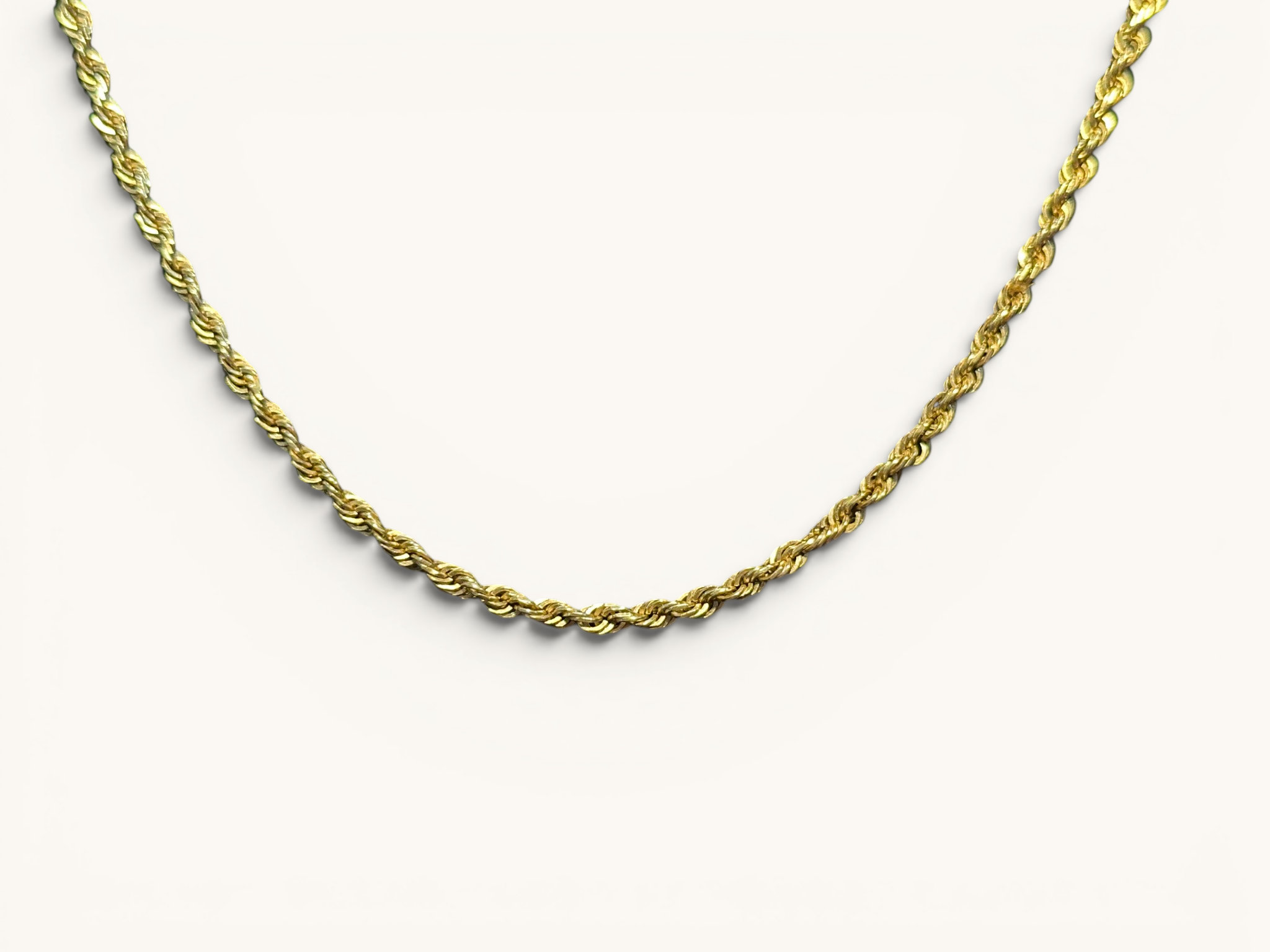 14K Gold Rope Chain Necklace 2