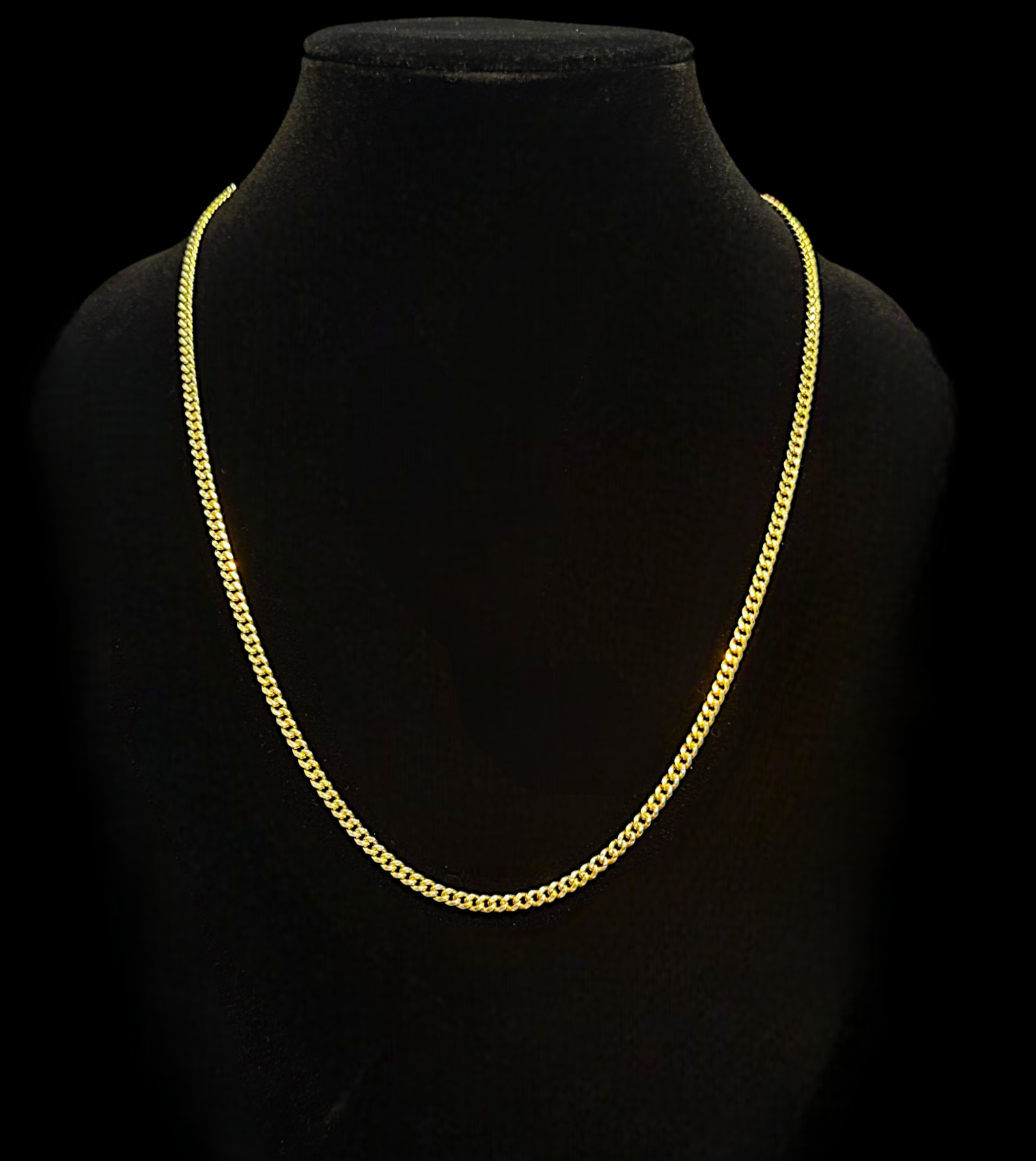 14K Gold Semi-Solid Cuban Link Chain Necklace